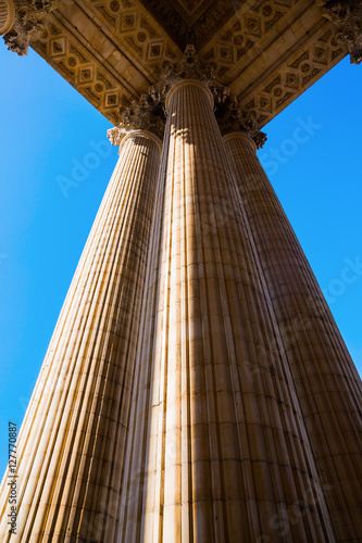 detail with columns of the Pantheon in Paris