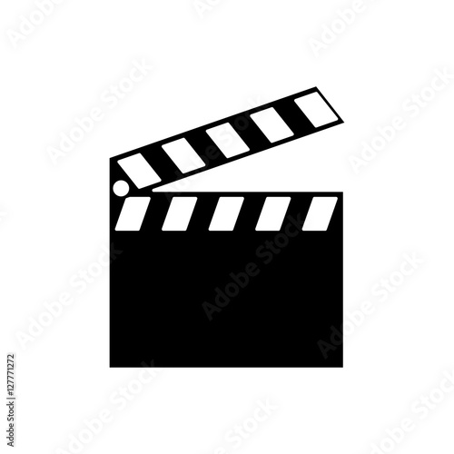 Clapboard icon. Cinema movie video film and media theme. Isolated design. Vector illustration