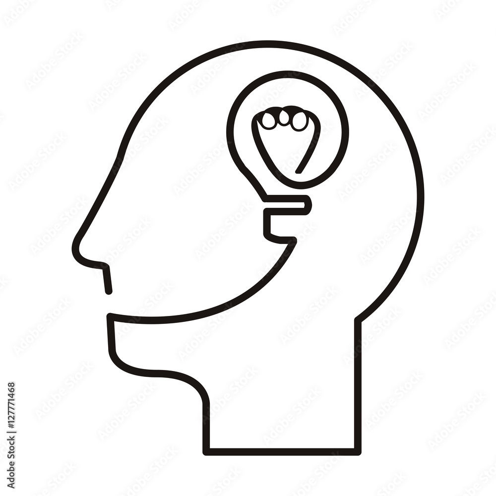 black silhouette head with light bulb vector illustration black silhouette head with light bulb vector illustration