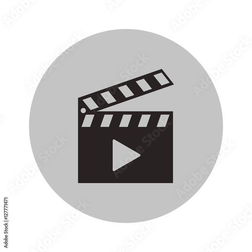 Clapboard icon. Cinema movie video film and media theme. Isolated design. Vector illustration