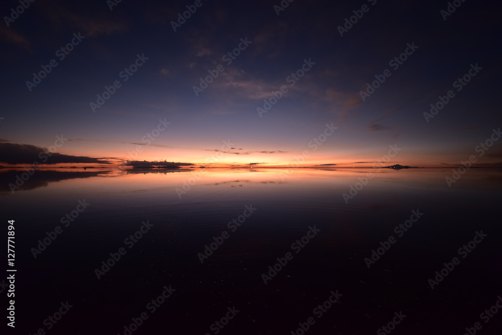 Sunset at Salar de Uyuni, SW Bolivia