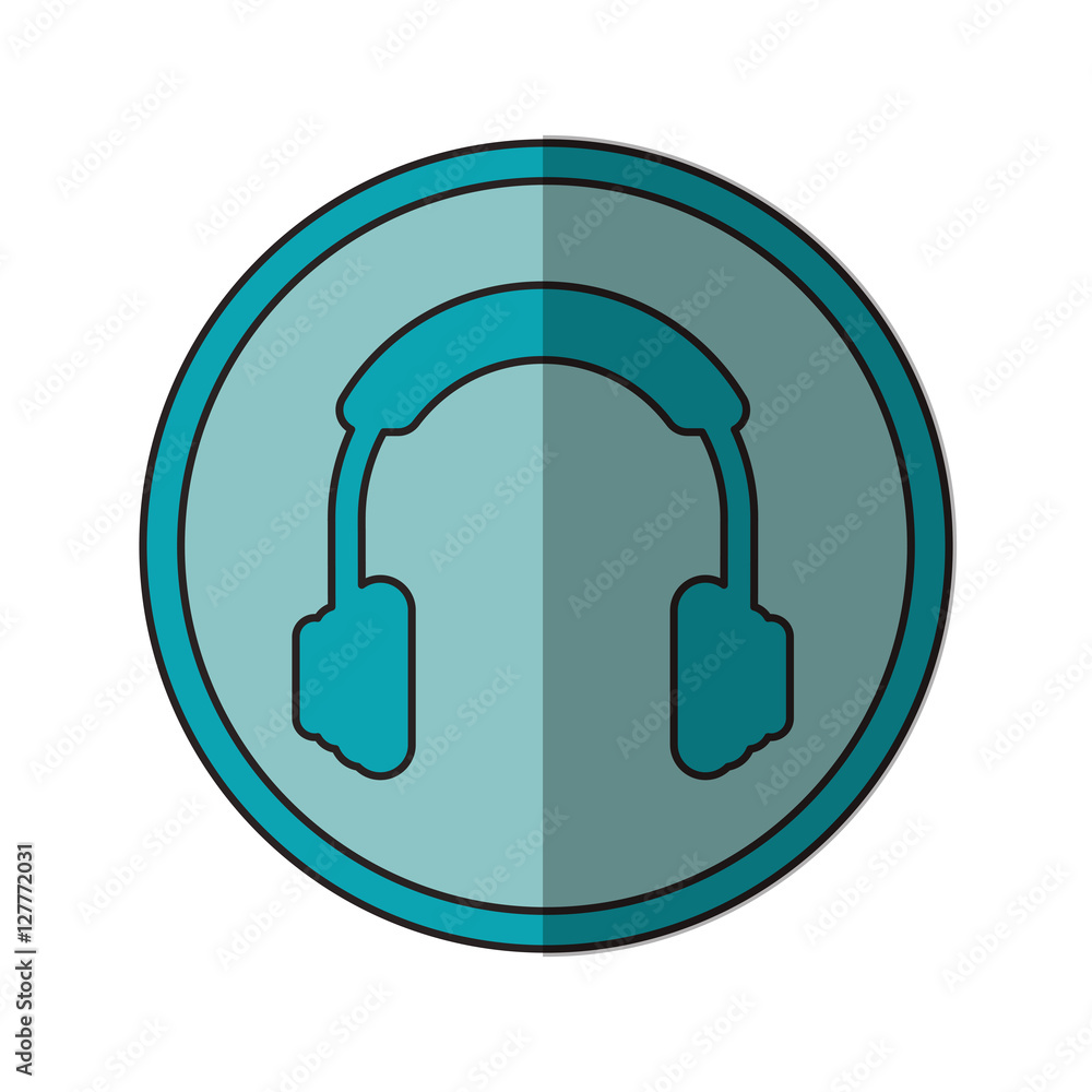 Headphone device icon. Music sound and stereo theme. Isolated design. Vector illustration Headphone device icon. Music sound and stereo theme. Isolated design. Vector illustration