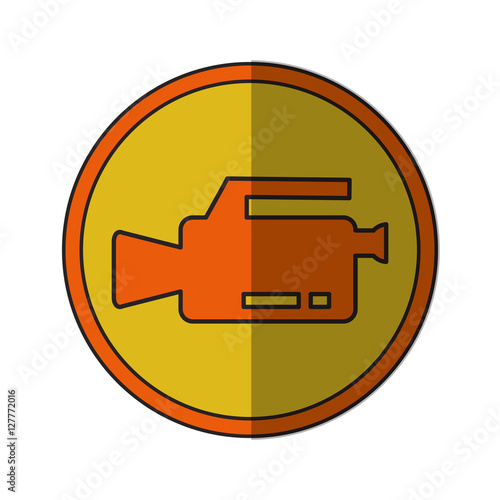 Videocamera device icon. Cinema movie video film and media theme. Isolated design. Vector illustration