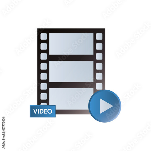 Film strip icon. Cinema movie video film and media theme. Isolated design. Vector illustration