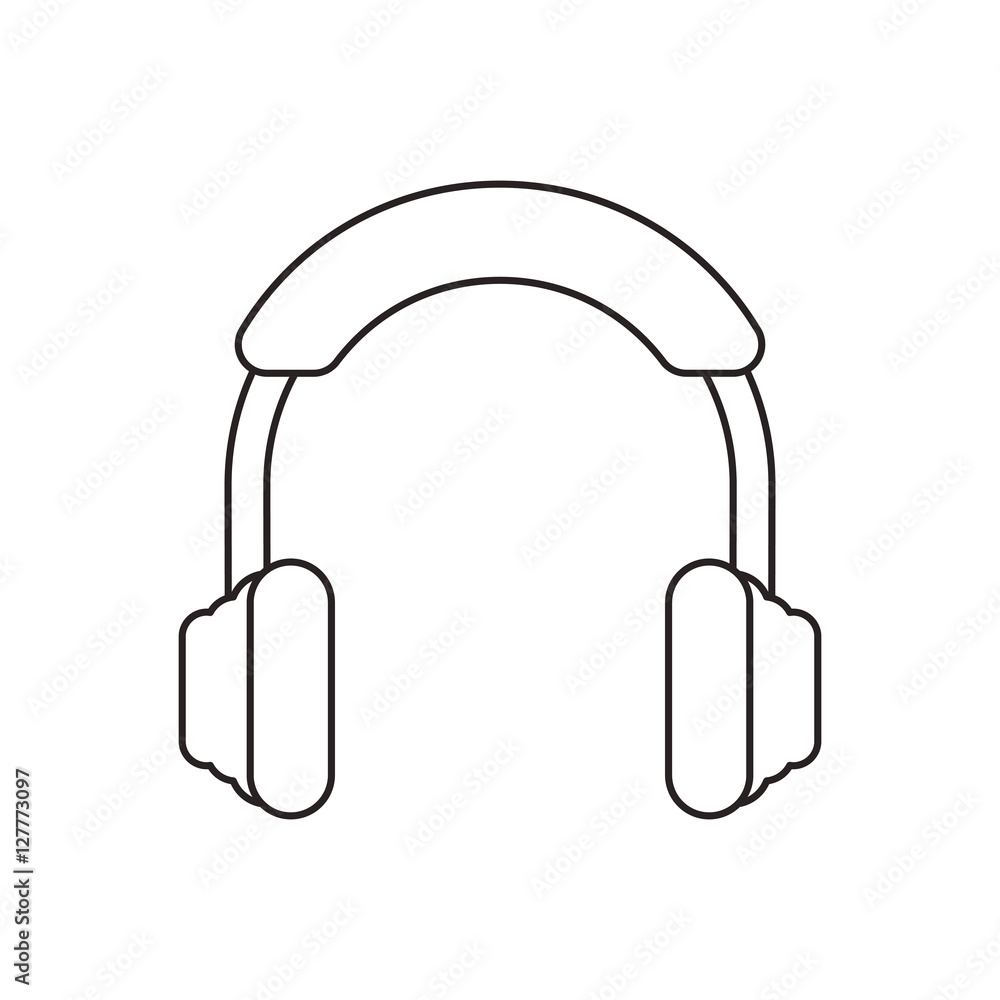 Headphone device icon. Music sound and stereo theme. Isolated design. Vector illustration Headphone device icon. Music sound and stereo theme. Isolated design. Vector illustration