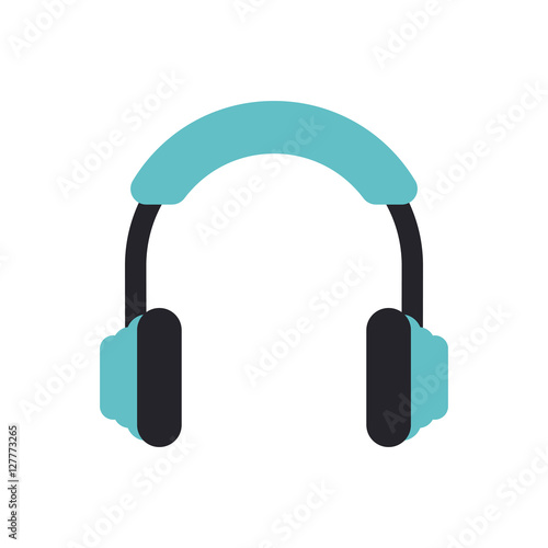 Headphone device icon. Music sound and stereo theme. Isolated design. Vector illustration
