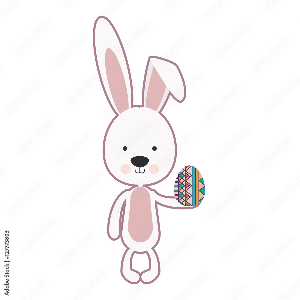 skinny rabbit holding a easter egg vector illustration skinny rabbit holding a easter egg vector illustration