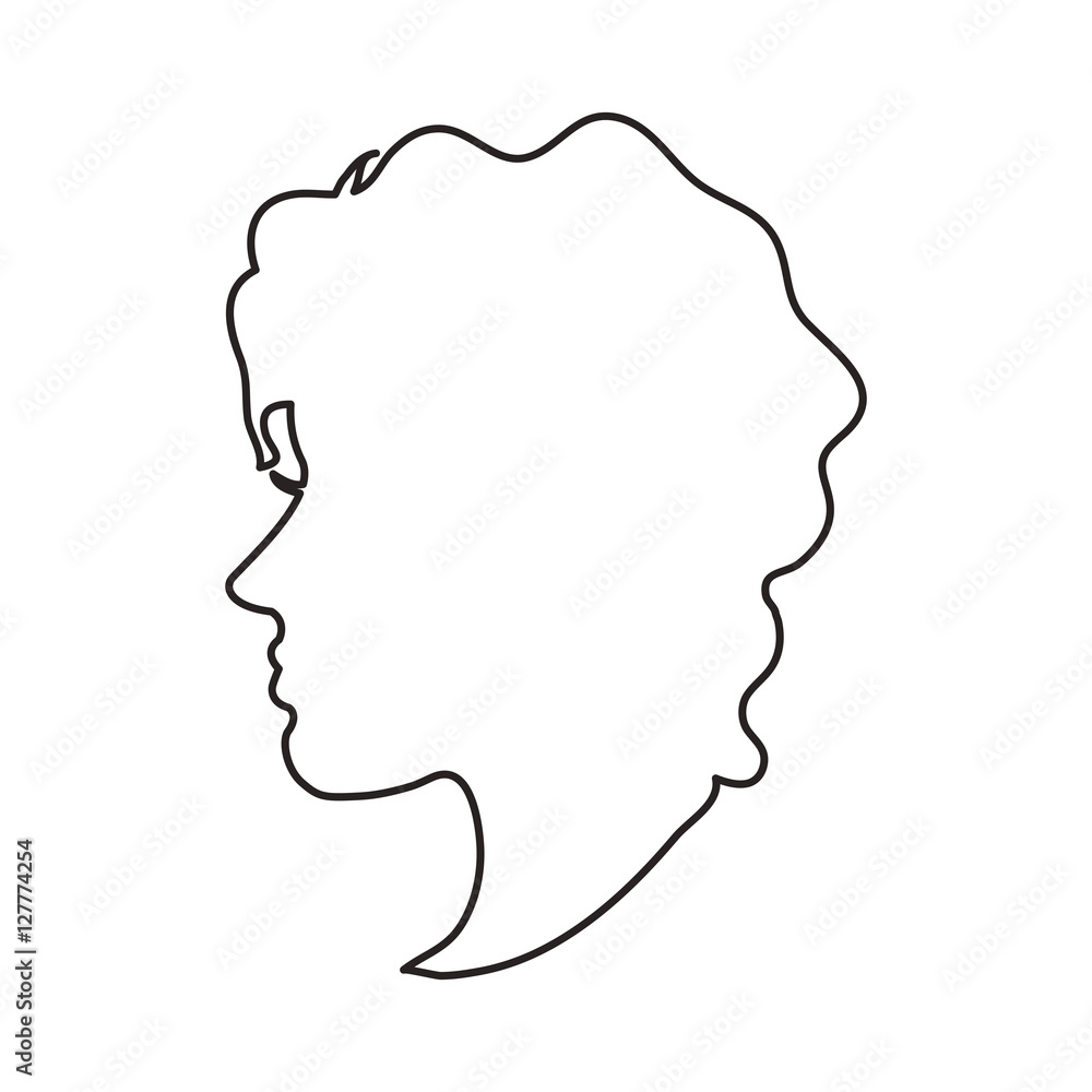 Woman head profile icon. Female avatar person and people theme. Isolated design. Vector illustration Woman head profile icon. Female avatar person and people theme. Isolated design. Vector illustration