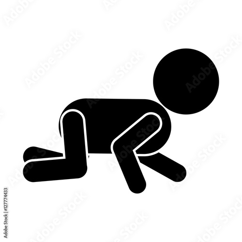 pictogram of little baby crawl vector illustration