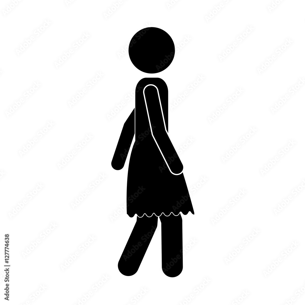 black silhouette fat woman walking icon vector illustration black silhouette fat woman walking icon vector illustration
