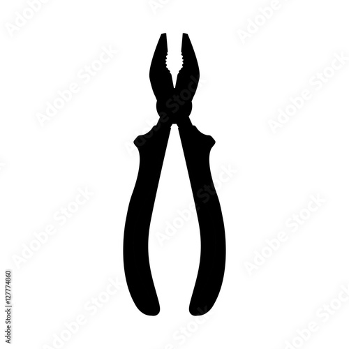 black plier icon isolated on white background vector illustration