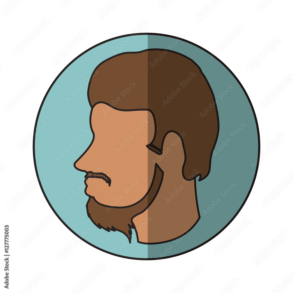 Man head profile icon. Male avatar person and people theme. Isolated design. Vector illustration Man head profile icon. Male avatar person and people theme. Isolated design. Vector illustration