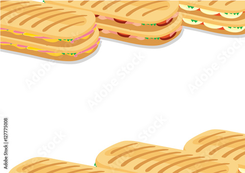 panini sandwich background jsolated