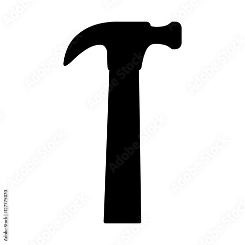 black hammer icon isolated on white background vector illustration