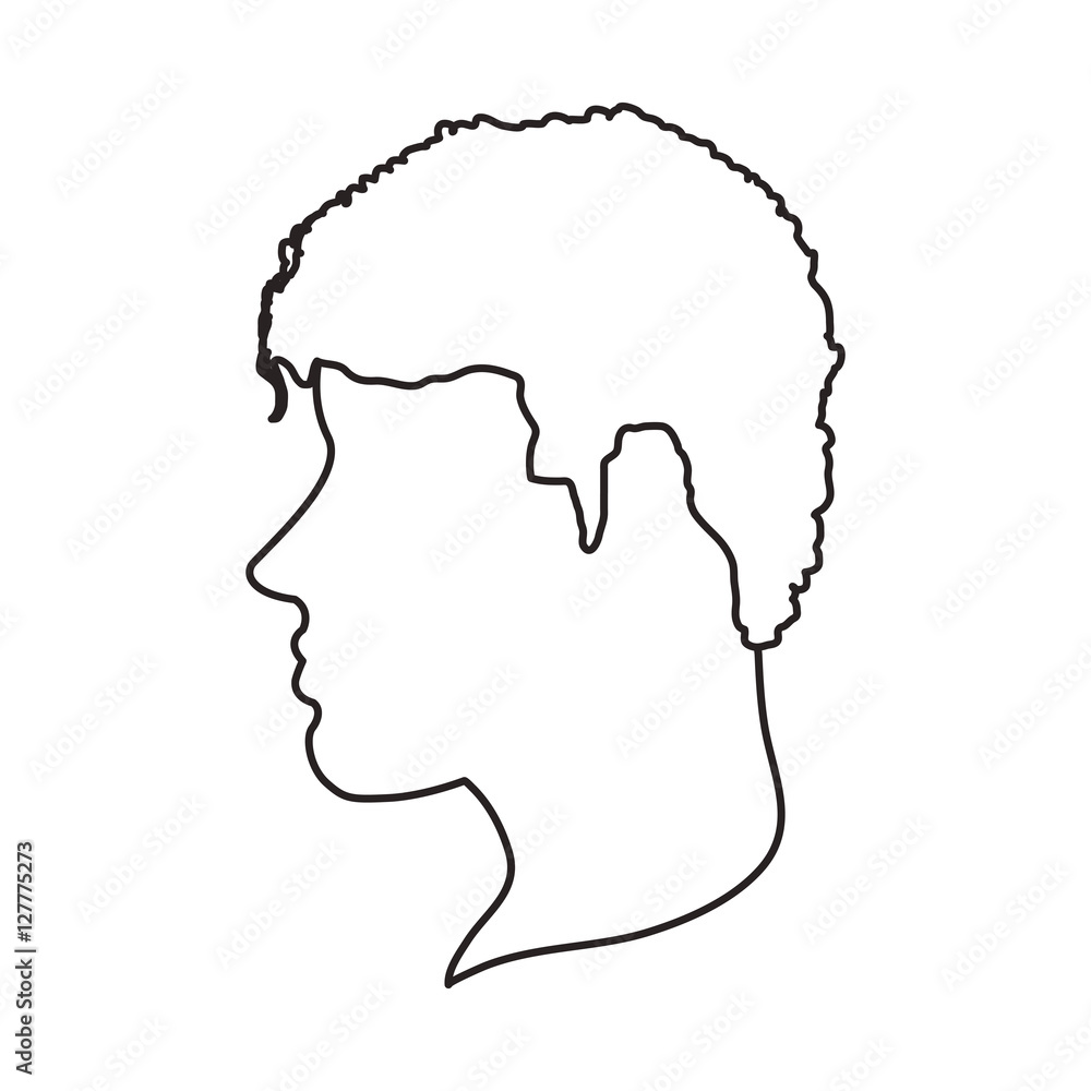 Man head profile icon. Male avatar person and people theme. Isolated design. Vector illustration Man head profile icon. Male avatar person and people theme. Isolated design. Vector illustration