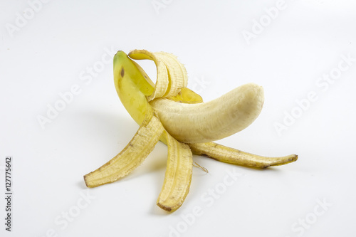 Ripe banana isolated on white.