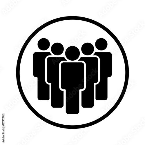 Group of people in a safe space or bubble flat icon for apps and websites