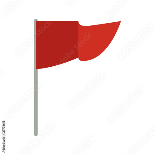 Red Flag Waving in the Wind on Pole