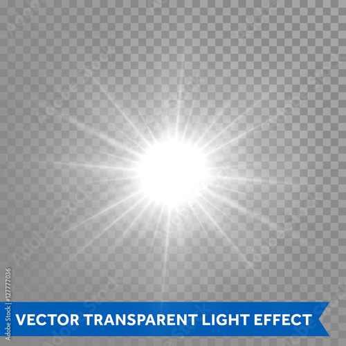 Vector glowing sun light effects. Star flash explosion