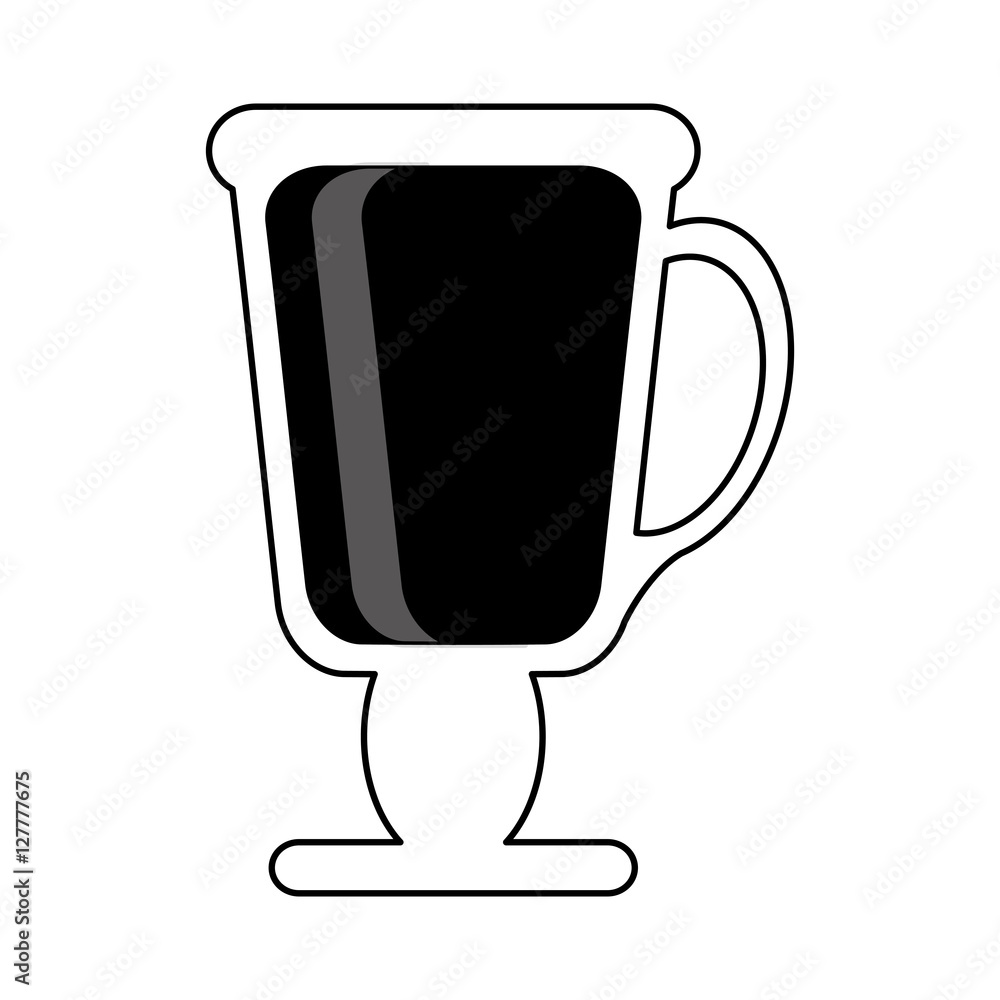 Coffee glass icon. Coffee time drink breakfast and beverage theme. Isolated design. Vector illustration