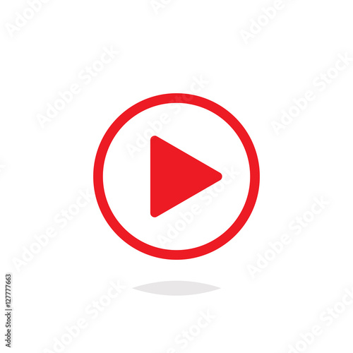 Play button icon red vector isolated Free Download Play button icon red vector isolated - GFXLoad
