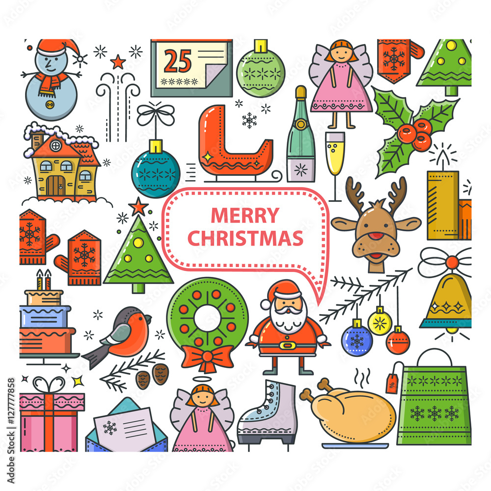 Fototapeta premium Square banner Christmas