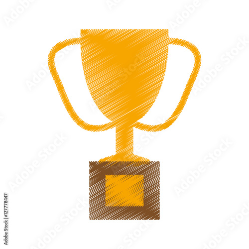 Trophy cup icon. Winner competition success and sport theme. Isolated design. Vector illustration