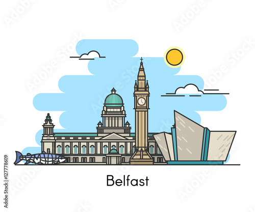 Belfast skyline . Ireland, United Kingdom