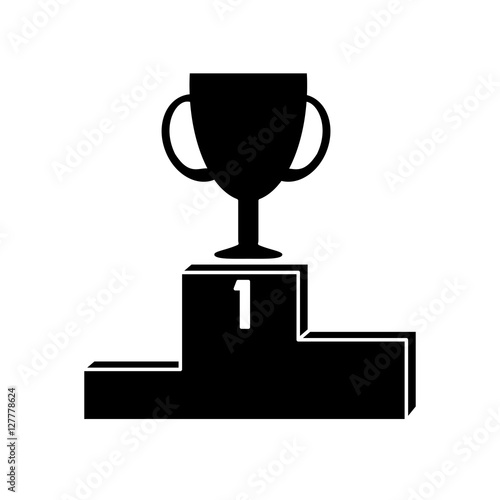 Trophy cup icon. Winner competition success and sport theme. Isolated design. Vector illustration