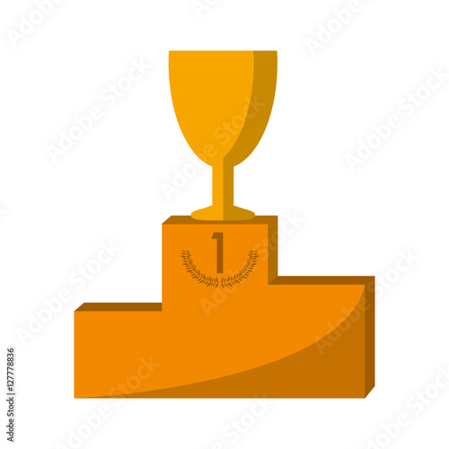 Trophy cup icon. Winner competition success and sport theme. Isolated design. Vector illustration