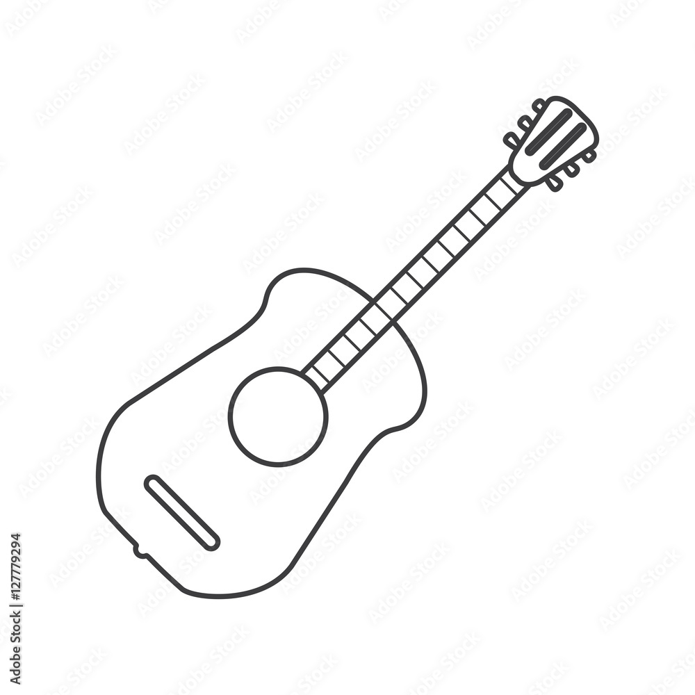 Guitar instrument icon. Music sound musical and communication theme. Isolated design. Vector illustration Guitar instrument icon. Music sound musical and communication theme. Isolated design. Vector illustration