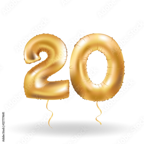 number twenty metallic balloon