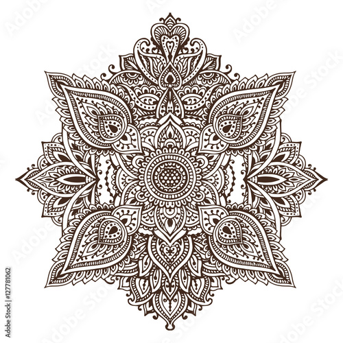 Vector pattern of henna floral elements
