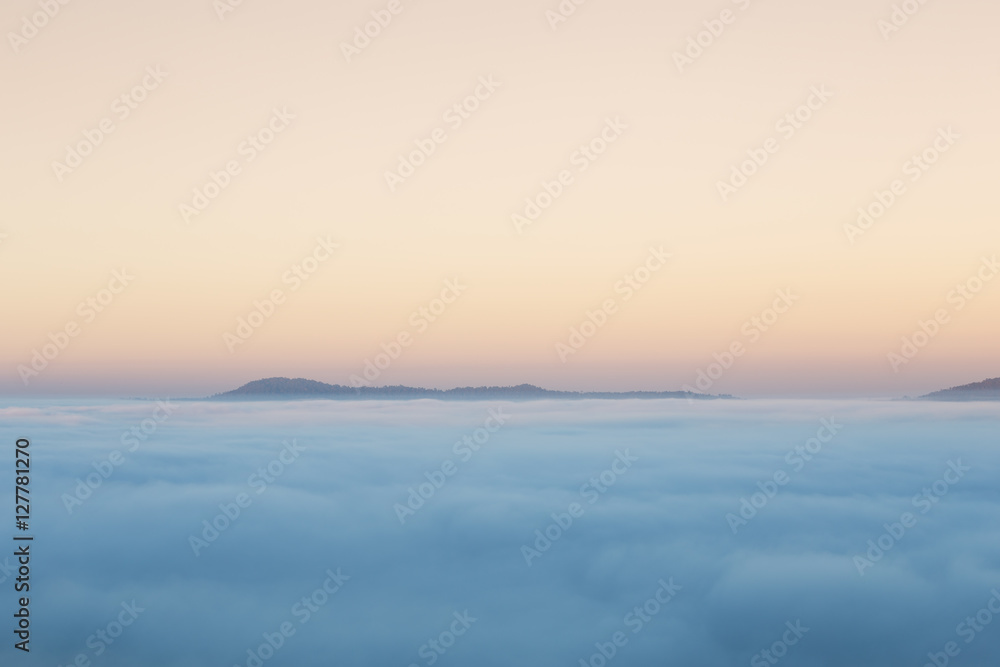 fog in the morning with mountain at Khao Kho, Thailand