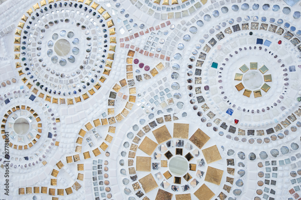 ceramic glass wall background at wat phra that pha son kaew. tem ceramic glass wall background at wat phra that pha son kaew. tem