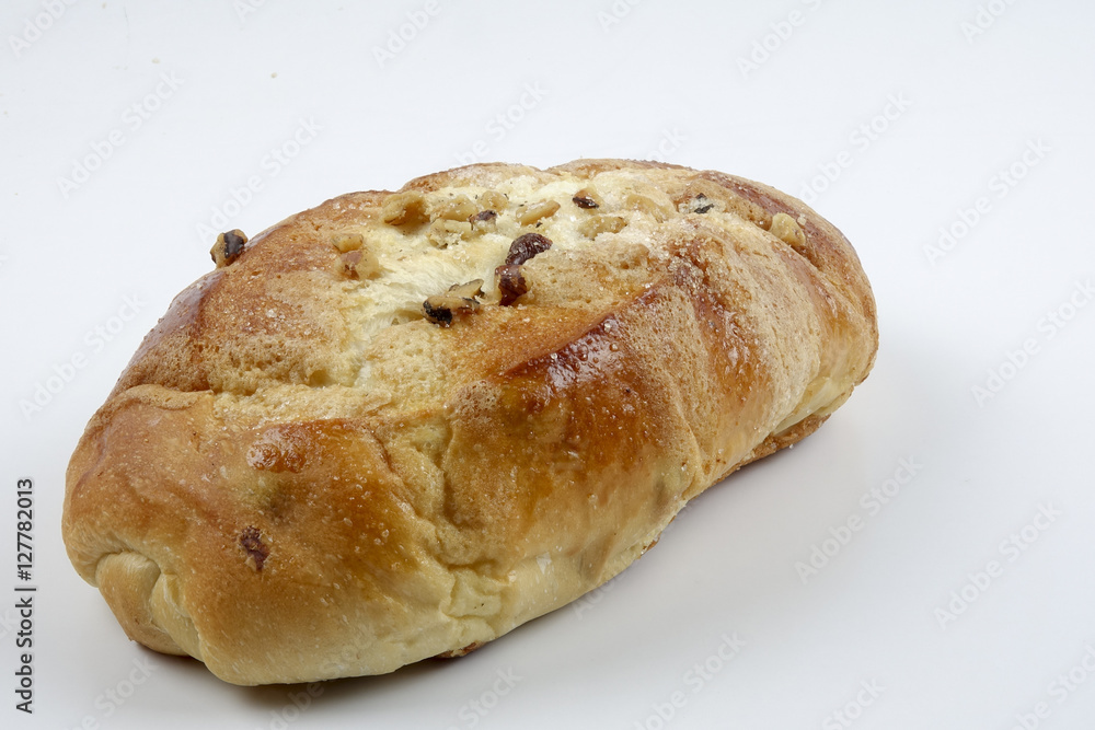 sweet bread with raisin isolated on whie sweet bread with raisin isolated on whie