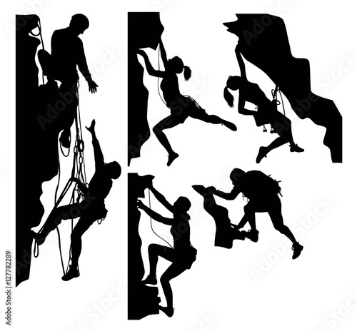 Climber Sport Activity Silhouettes, art vector design
