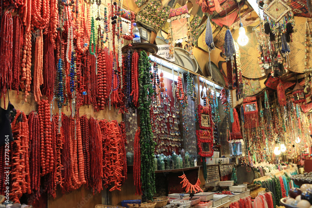Gift shop in the Arab market in Old City Jerusalem Gift shop in the Arab market in Old City Jerusalem