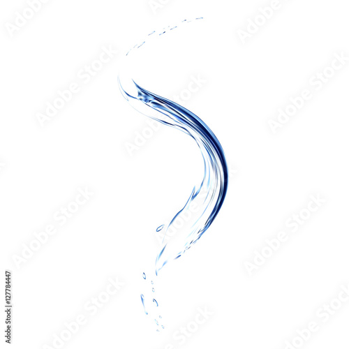 Blue water splash. Spray with drops isolated. 3d illustration vector. Aqua splashing surface background created with gradient mesh tool.