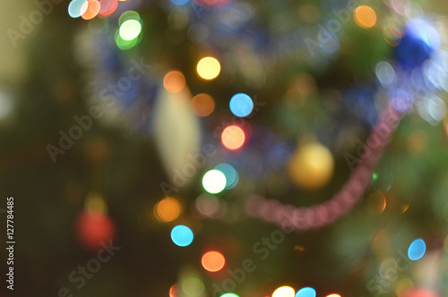 Abstract christmas background with defocused lights