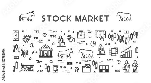 Vector line web concept stock market