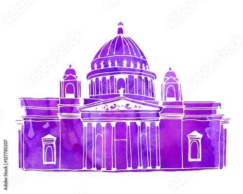 Vector illustration of Saint Isaac's Cathedral in Saint Petersburg, Russia