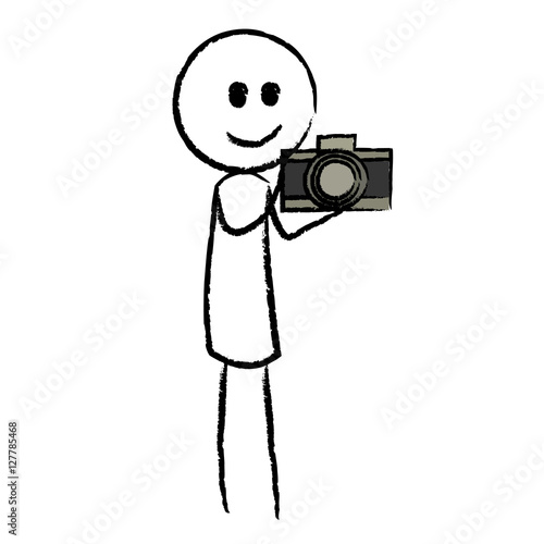 Person fotografiert mit einer Kamera