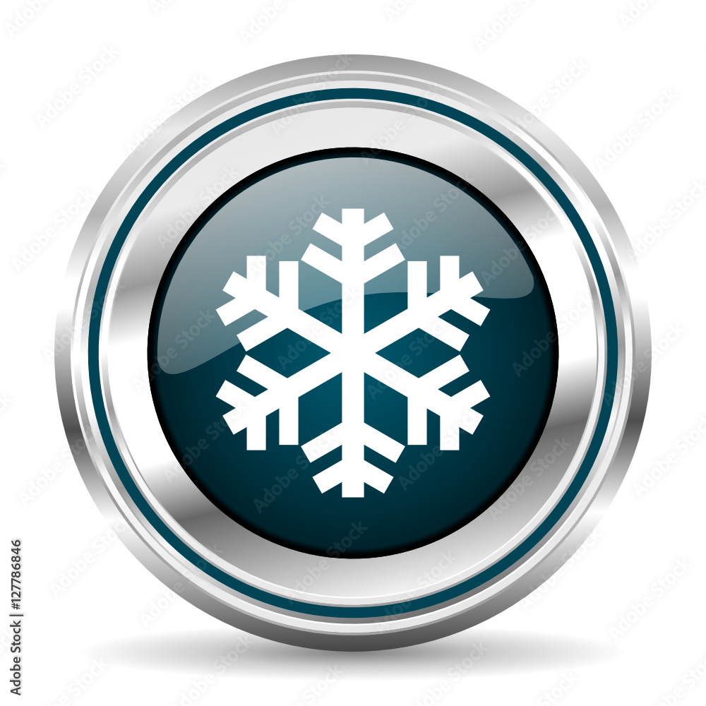 Winter vector icon. Chrome border round web button. Silver metallic pushbutton. Winter vector icon. Chrome border round web button. Silver metallic pushbutton.