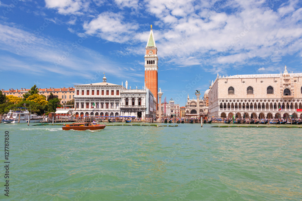 view of St Mark square from the canal, Venice, Italy