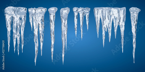 Photo Icicles, set vector