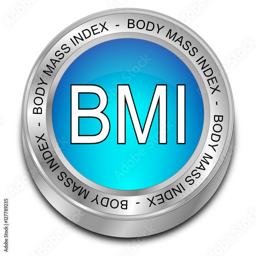 BMI - Body Mass Index Button - 3D illustration