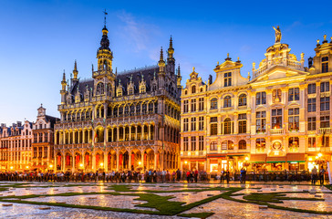 Handdoek met foto Brussel Gildehuizen aan de Grote Markt  © ecstk22
