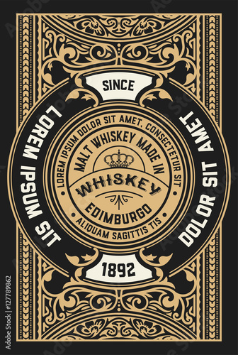 Vintage design for labels. Suitable for whiskey or other product