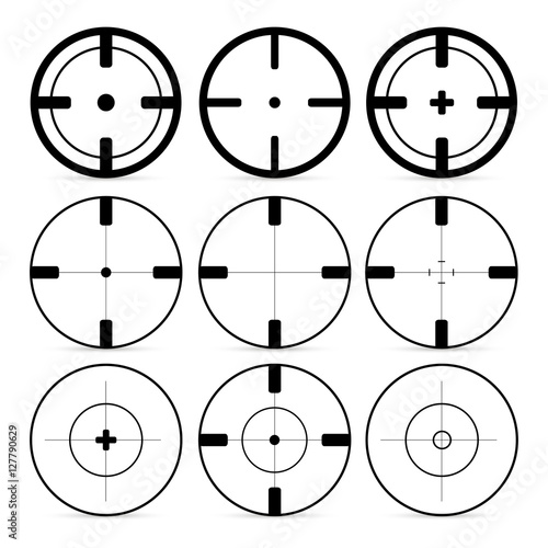 Set of different sights on a white background